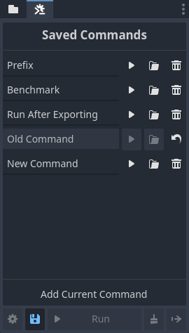 GDTerminal saved commands